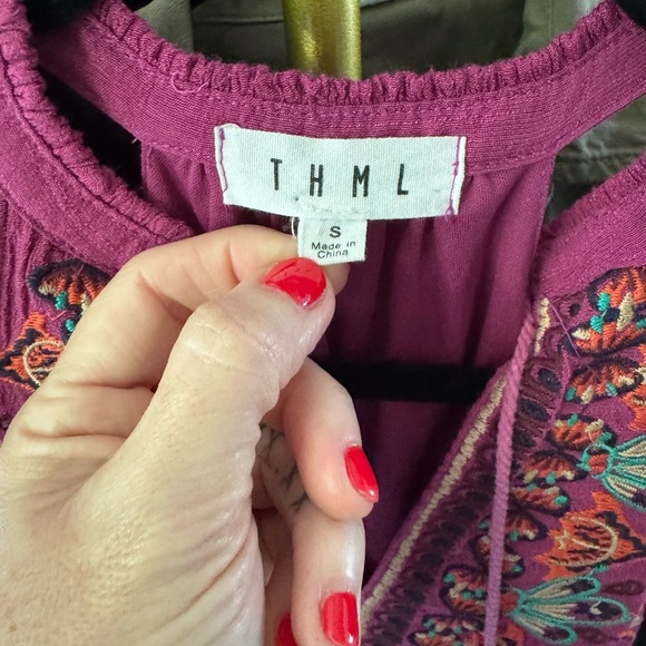 THML embroidered boho dress with tassels size small - Picture 3 of 3